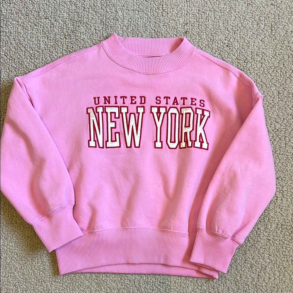 Pink New York Graphic Sweater